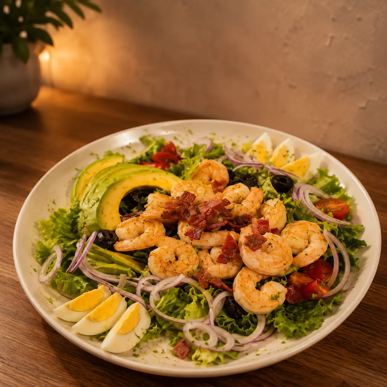 Ensalada de camarones con aguacate